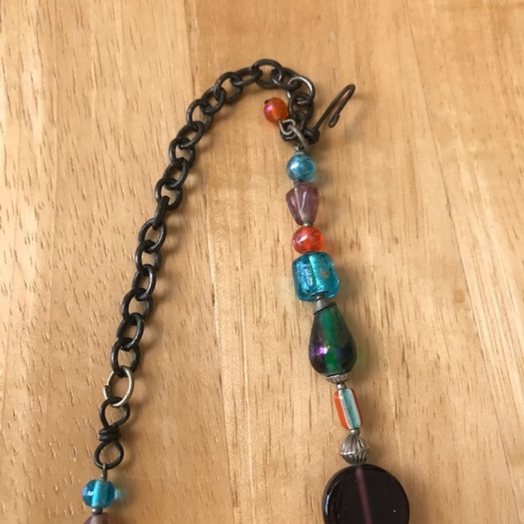 Tribal Glass Beaded Necklace Earrings Set Handmade - Picture 7 of 8